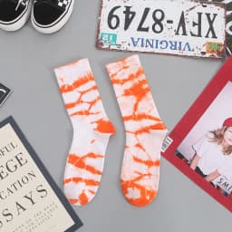 Autumn And Winter New Products Tie-dye Socks Women's Cotton Tube Socks Korean Personality Street Sports Style Basketball Socks