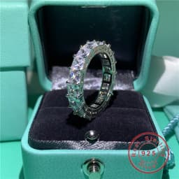2020 New Promise Ring Real 925 Sterling Silver AAAAA Cz Stone Statement Party Wedding Band Rings for women Engagement Jewelry
