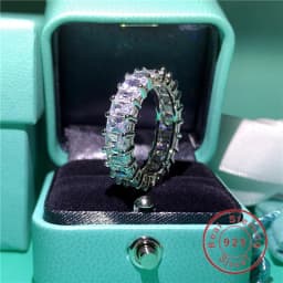 2020 New Promise Ring Real 925 Sterling Silver AAAAA Cz Stone Statement Party Wedding Band Rings for women Engagement Jewelry