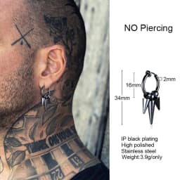 FUN GRENADE SHAPED EARRINGS FOR MEN JEWELRY STAINLESS STEEL HOOP EARING GIFT FOR HIM