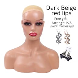 Realistic Female Mannequin Head With Shoulder Manikin Head Bust For Wigs Beauty Accessories Display Model Wig Heads