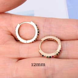 Rainbow CZ Huggies Hoop Earrings Girl Tiny Rings Cartilage Small Helix Piercing Tragus Conch Earlobe Circle Men Hoops Arete