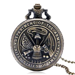 Retro Bronze Air Force Eagle Stars United State Quartz Antique Pendant Chain Pocket Watch Military Souvenir Gifts for Men Women