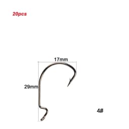 20pcs/lot Texan Hooks High Carbon Steel Offset Hook Karpervissen Fishhooks Lure Softjerk 8#~-5/0 Anzuelos Pesca Fishing Tackle