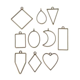 10Pcs Assorted Geometric Hollow Pressed Flower Frame Pendant Resin Jewelry Making Tool Metal Frame Jewelry Charms Bezel Setting