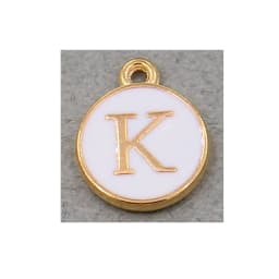 10pcs/26pcs Alphabet Letter Double Face Enamel Charms KC Gold color White Enamel  12*15mm pendants jewelry making Handmade craft