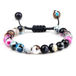 Men Energy Beads Bracelet Adjustable Natural Stone Agates Onyx Charm Bracelets Chakra Healing Women Yoga String Bangles Jewelry