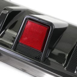 Rear Diffuser Bumper Lip For Infiniti Q50 2014 2015 2016 2017 Carbon Fiber Look/Gloss Black Boot Spoiler Kit With LED Brake Lamp