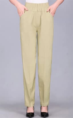 Women's Trousers Spring Summer Stretch Waist Cotton Pants Middle And Old Lady Solid Casual Pants 5XL W1841