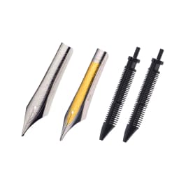2PCS Kaigelu Fountain Pen Nib Long Knife Grinding Nib and Feed Flame/Rhombus Mark for Jinhao 100 450 Yongsheng 699 Majohn T1 C1