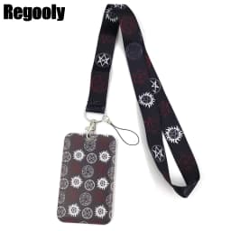 Supernatural SPN Creative Lanyard Card Holder Student Hanging Neck Phone Lanyard Badge Subway Access Card Holder Accessories
