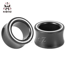 KUBOOZ High End Design White Line Wood Ear Piercing Plugs Gauges Expanders Fashion Body Jewelry Earring Tunnels Stretchers 2PCS