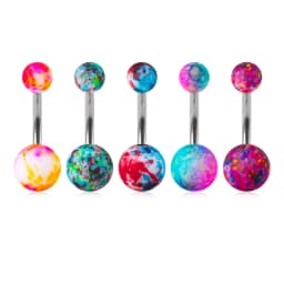 5Pcs/lot Candy Colors Acrylic Belly Button Rings for Women 316L Stainless Steel Bar Belly Navel Sexy Piercings Body Jewelry 14G