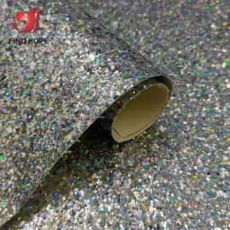 A4 Sequin Chunky Glitter Vinyl PU Faux Leather Sewing Fabric Shiny Iridescent Bow Craft DIY Earring Handmade Patchwork Material