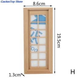 Multi Styles Dollhouse Miniature Wood External Single Door Wooden Window Frame DIY Accessories Doll House Furniture Toys