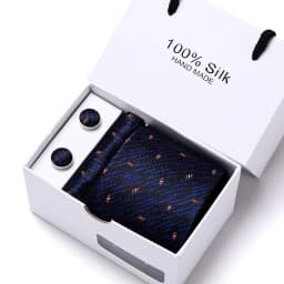 Brand 100% Silk Ties Gift box Office Men Classic Party Wedding striped 7.5cm Silk Wedding Floral Tie Necktie Handkerchief Set