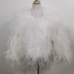 Winter Ostrich feathe Jacket Feather Coat Casual Long-sleeved Australia Imported feathe Jacket Ladies Nightclub Coat