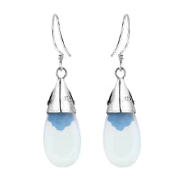 JoiasHome 100% Real 925 Sterling Silver Earrings For Women With Moonstone Gemstones Classic Elegant Lady Fine Jewelry