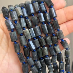 Natural Apatite Lapis lazuli Tiger Eye Jades Beads Faceted Column Loose Beads For Jewelry DIY Making Bracelet Accessories 7.5''