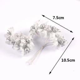 2 Bouquet Mini Golden/Silver Artificial Plant Flowers Christmas Wedding Cake Gift Box DIY Wreath Deco Supplies cp3091