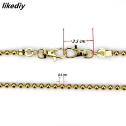 1 Piece 120 CM Long Round Ball Purse Chain Lobster Clasps Hooks Handbag Accessories Antique Bronze/Golden/Silver/Gun Black