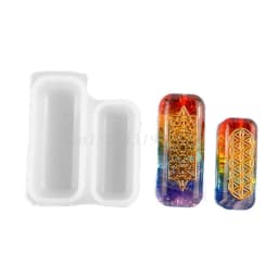 Faceted Round Square Orgonite Resin Pendant Mold Crystals Stones Orgone Silicone Resin Mold Keychain Jewelry Making Tool