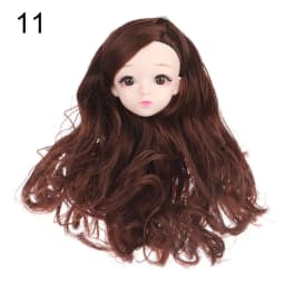 1/6 BJD Doll Head With Gold Brown Black Hair For 30cm Doll Joint 3D Eyes Europe Red DIY Head Wear for Ancient Doll Accessories