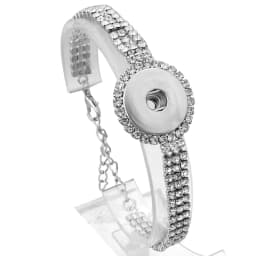Wholesale 18mm Snap Bracelets High Quality Metal Silver Color Snap Button Bracelet Bangle Adjustable Chain Bracelets