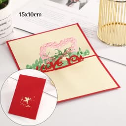 3D Pop Up Love Card Valentines Day Wedding Invitation Anniversary Greeting Cards for Couples Wife Husband Gift With Envelopes
