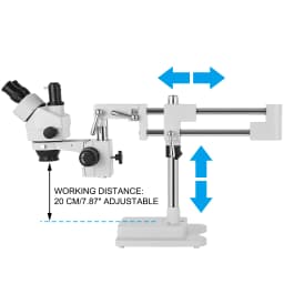 SucceBuy 3.5X-90X Trinocular Stereo Digital Microscope 360° Swiveling Simul-Focal Support Camera Connect Lab Optical Instruments