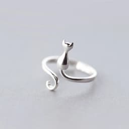 Ring for Men Women Japanese Style Cute Cat Ring Simplicity Fashion Jewelry Gifts Blue Rhinestone Eyes Dog Rings