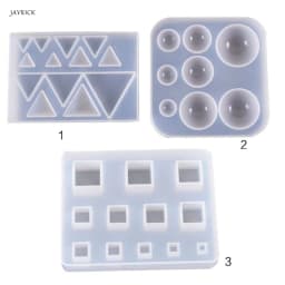 DIY Earrings Pendant Gemstone Making Silicone Mould Triangle Round Epoxy Mold UV Resin Crafts Molds
