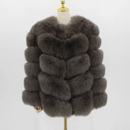 pink java QC8066 high quality women real fox fur coat wihter warm thick fox fur jacket genuine fur short coat long sleeves
