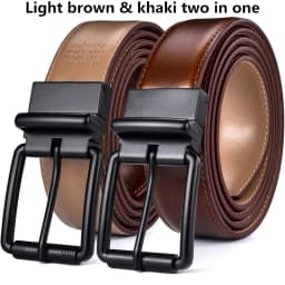 1Pcs Men's Leather Reversible Belt Roller Buckle 34mm Wide 1 Reverse for 2 Colors Suitable for pairing Casual Jean