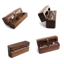 Wooden Ring Box Engagement Wedding Ceremony Heat Proposal Ring Box Jewelry Display Gift for Girl Walnut Wood Bracelet Package