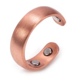 Vinterly Pure Copper Rings Magnetic 6mm Adjustable Open Cuff Finger Finished High Magnet Health Energy Mens Minimalist Jewelry