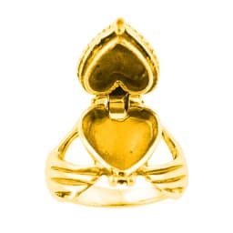 Unique Heart Love in Hand Locket Coffin Ring Secret Small Room Openable Lid Ring for Men Women Party Jewelry