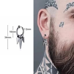 FUN GRENADE SHAPED EARRINGS FOR MEN JEWELRY STAINLESS STEEL HOOP EARING GIFT FOR HIM