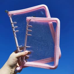 SKYSONIC A5 A6 Zipper Binder Cover-Loose Leaf Organizer Diary-Bullet Transparent PVC Case Photo Organizer Stationery Supplies