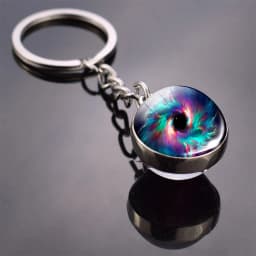 Helix Nebula Planet Keychain The Andromeda Galaxy Art Picture Glass Ball Pendent Keychain Star Keyring Astronomy Gift