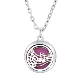 Fashion Aromatherapy Diffuser Star Moon Necklace Stainless Steel High Quality Heart-Shaped Essential Oil Lockets Pendant Jewelry
