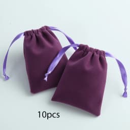 10pcs Pink Thick Velvet Jewelry Packaging Bag Drawstring with Ribbon Rings Board Game Tarots Playing Cards Storage Organizer Bag