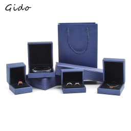 New Satin cloth jewelry box Gold PU Leather Ring Box Bracelet Necklace Box Pendant Gift Box For Jewelry Wedding Gift Box