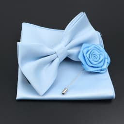 Mens Wedding Bow Tie Brooch Set Romantic Solid Color Silk Polyester Jacquard Woven Bowtie Lapel Pin Hanky Men Gifts Accessories