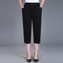 2026 Summer Women's Capris Pants Women Plus Size 4XL Loose Casual Elastic Waist Middle Pants Woman Pure Cotton Clothing