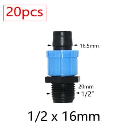 16mm 5/8'' Irrigation Drip Tape Tap Valve Elbow Tee End Plug Thread Lock Connector Garden Watering Pipe Hose Joints