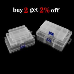 Transparent Plastic Storage Jewelry Box Compartment Adjustable Container For Beads Earring Box For Jewelry Rectangle Box Case