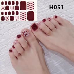 22Tips/Sheet Nail Sticker Adhesive Toenail Art Polish Tips French Glitter Sequins Nail Wraps Strips Easy Toenail Sticker