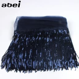 32cm 2yard Shining Mesh Fabric Lace Fringe Sequins Paillette Tassel Ribbon DIY Wedding Party Dance Dress Sewing Accessories