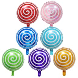 7pcs 18inch Lollipop Candy Foil Balloons Colorful Windmill Helium Balloon Wedding Birthday Party Decoration Kids Toy Baby Shower